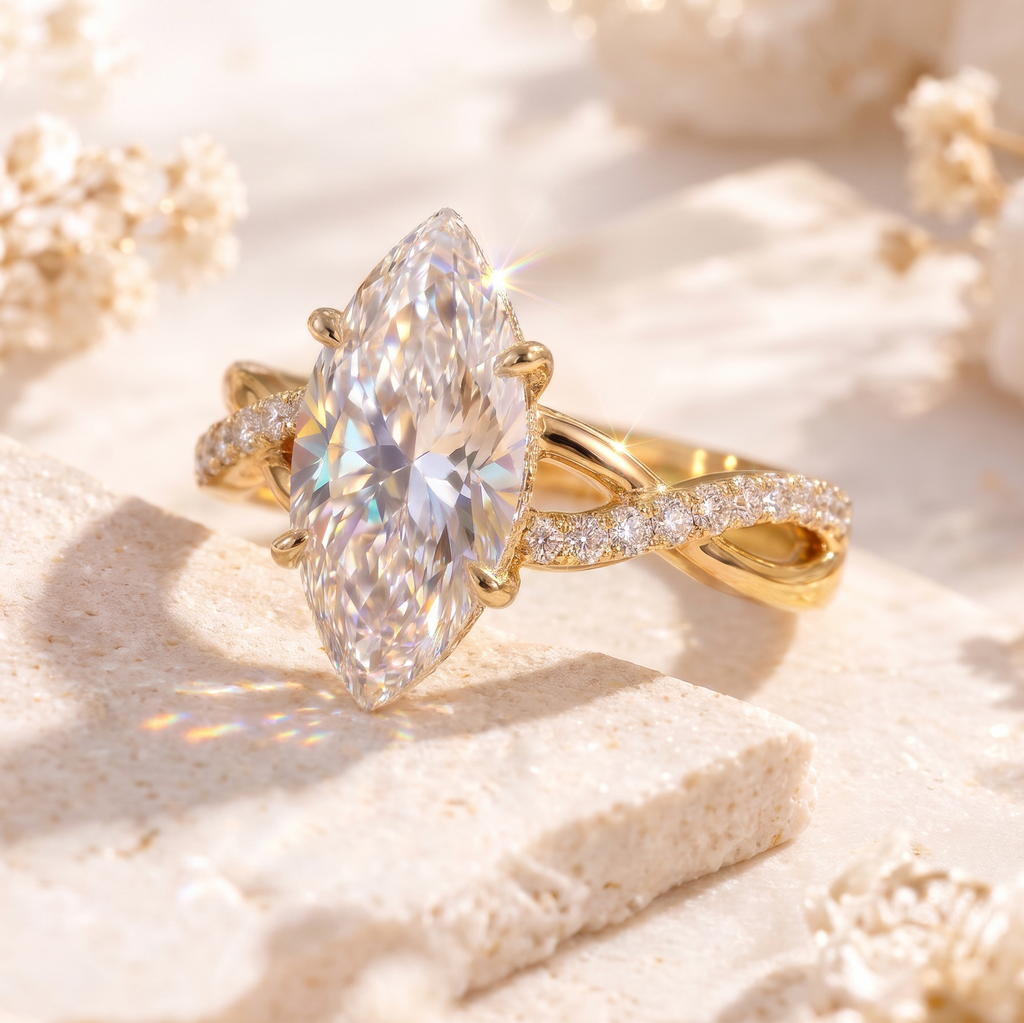 The Eternal Marquise™ Twist Diamond Ring – Elegant Lab-Grown Diamond Ring With Timeless Sparkle Last Day Sale-90% OFF🔥