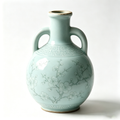 Pale Mint Celadon Blossom Amphora Vase