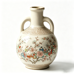 Ivory Figural Blossom Amphora Vase