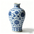 Blue and White Lotus Scroll Ceramic Vase