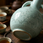 Pale Mint Celadon Blossom Amphora Vase