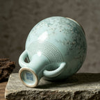 Pale Blue Figural Blossom Amphora Vase