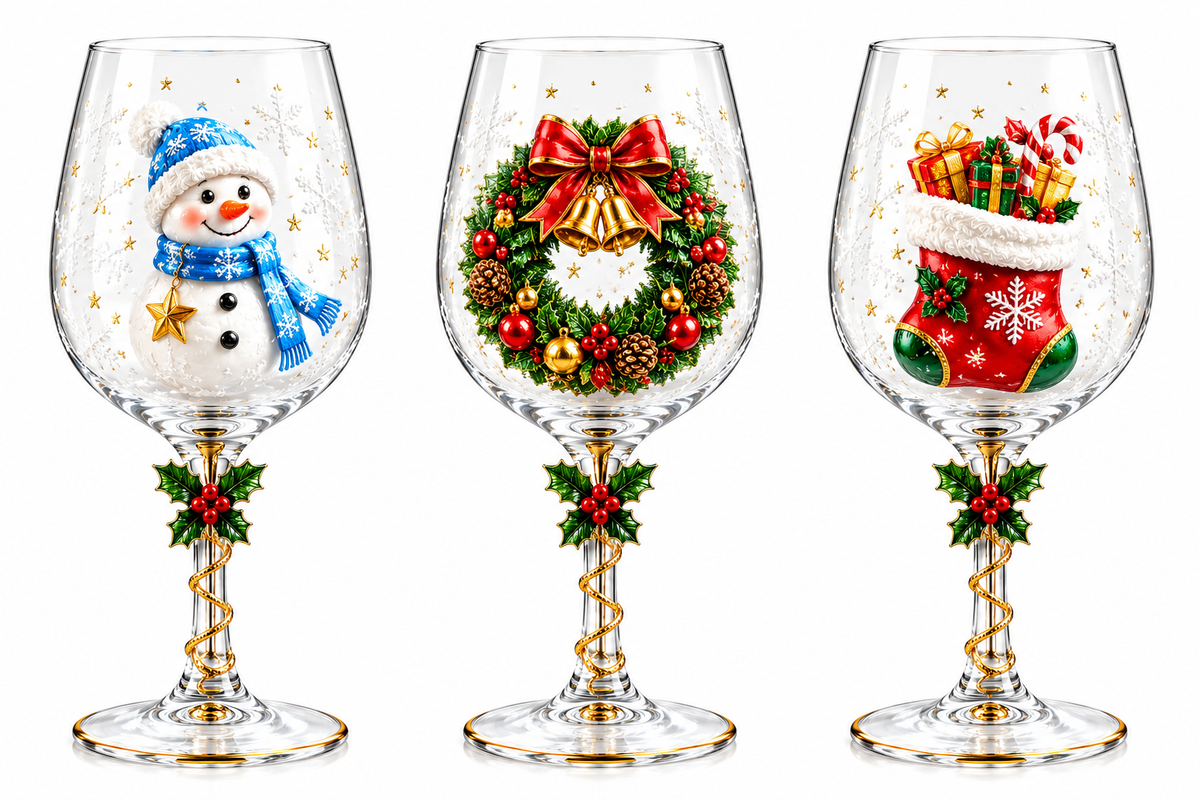 ✨Last Day 50% OFF✨Christmas Memories Collection – 6-Piece Holiday Wine Glass Set for Magical Christmas Gatherings