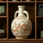 Antique Ivory Dragon and Figural Amphora Vase