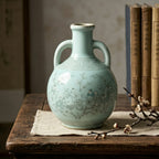 Pale Blue Figural Blossom Amphora Vase