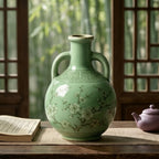 Turquoise Blossom and Lantern Amphora Vase
