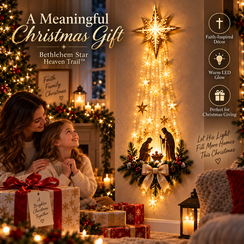 ✨Last Day 50% OFF✨✝️ Bethlehem Star of Faith™ – Lighted Nativity Wall Decor
