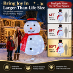 ✨Last Day 50% OFF✨Giant Inflatable Christmas Snowman Decoration – 8FT Light Up Outdoor Holiday Yard Decor For A Magical Christmas Display