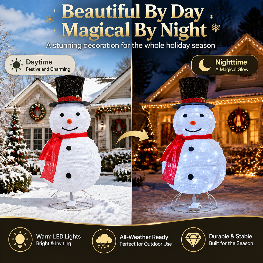 ✨Last Day 50% OFF✨Giant Inflatable Christmas Snowman Decoration – 8FT Light Up Outdoor Holiday Yard Decor For A Magical Christmas Display