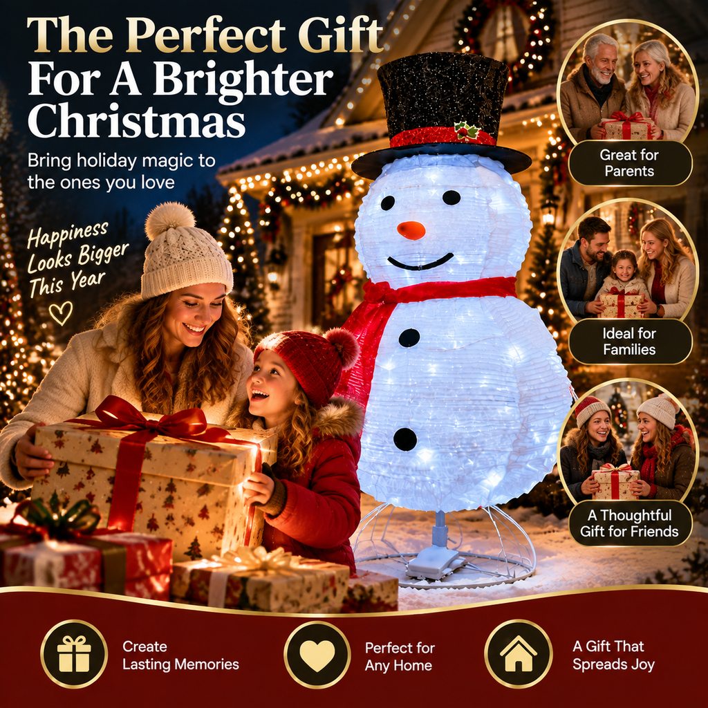 ✨Last Day 50% OFF✨Giant Inflatable Christmas Snowman Decoration – 8FT Light Up Outdoor Holiday Yard Decor For A Magical Christmas Display