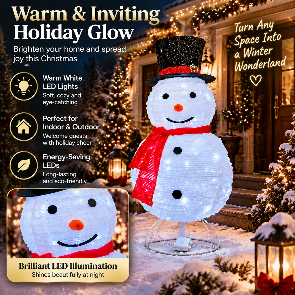 ✨Last Day 50% OFF✨Giant Inflatable Christmas Snowman Decoration – 8FT Light Up Outdoor Holiday Yard Decor For A Magical Christmas Display