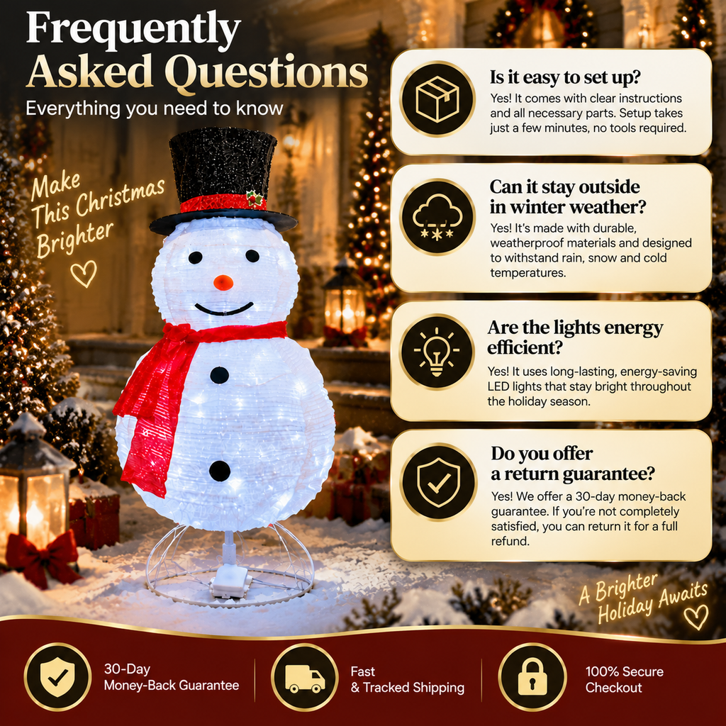 ✨Last Day 50% OFF✨Giant Inflatable Christmas Snowman Decoration – 8FT Light Up Outdoor Holiday Yard Decor For A Magical Christmas Display
