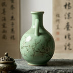 Turquoise Blossom and Lantern Amphora Vase