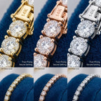 🔥 LAST DAY — 90% OFF 🔥 Dazzling 4mm Moissanite Tennis Bracelet – Diamond-Like Fire, 14K Gold Finish & Secure Double-Lock Clasp