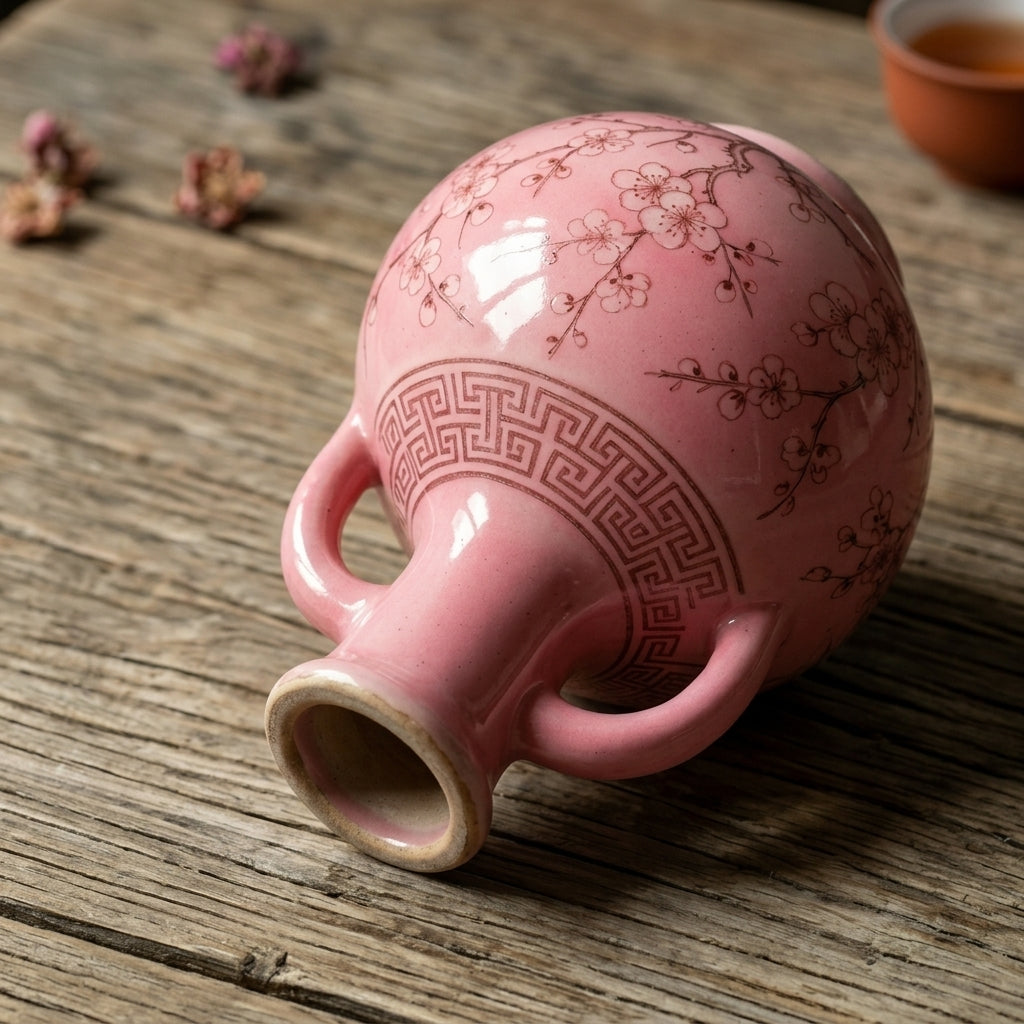 Vibrant Rose Pink Blossom Amphora Vase